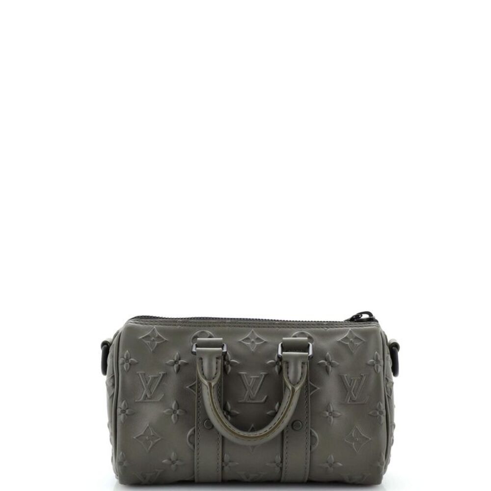 Louis Vuitton Keepall Bandouliere Bag Monogram Seal Leather XS Green - Picture 3 of 7